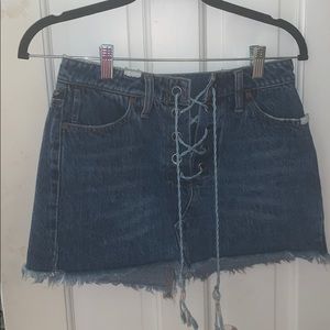 Denim free people skirt